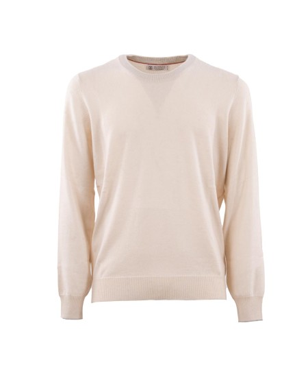 Shop BRUNELLO CUCINELLI  Girocollo: Brunello Cucinelli maglia in cashmere.
Girocollo in maglia a costina.
Polsini e fondo in maglia a costina.
Maglia rasata.
Composizione: 100% CASHMERE.
Made in Italy.. M2200100-CK878
